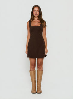 Dasha Corduroy Mini Dress Chocolate