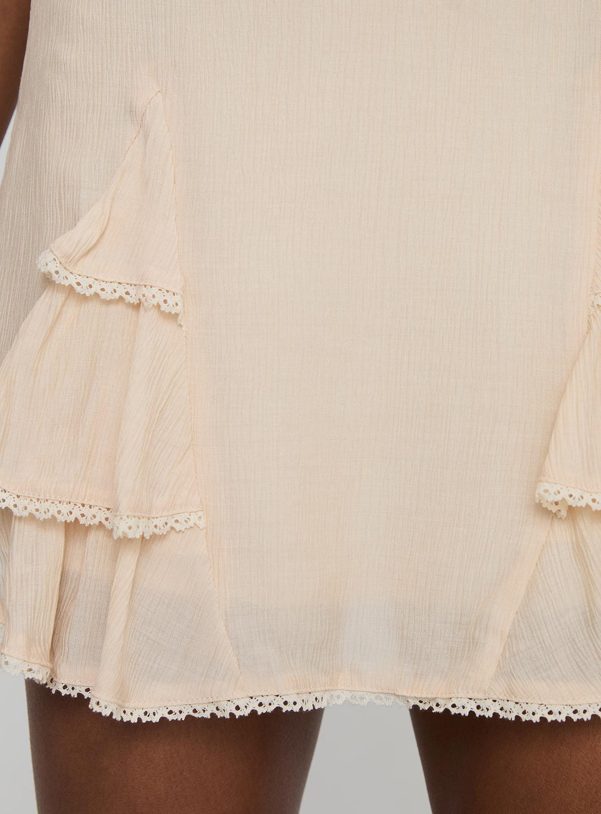product Princess Polly Foalie Ruffle Mini Skirt Beige Mini Skirts Skirts 