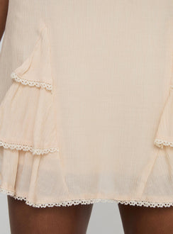 product Princess Polly Foalie Ruffle Mini Skirt Beige Mini Skirts Skirts 