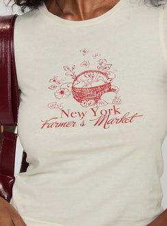 product Princess Polly NYC Farmers Market Tee White Short Sleeves Crew Neck 