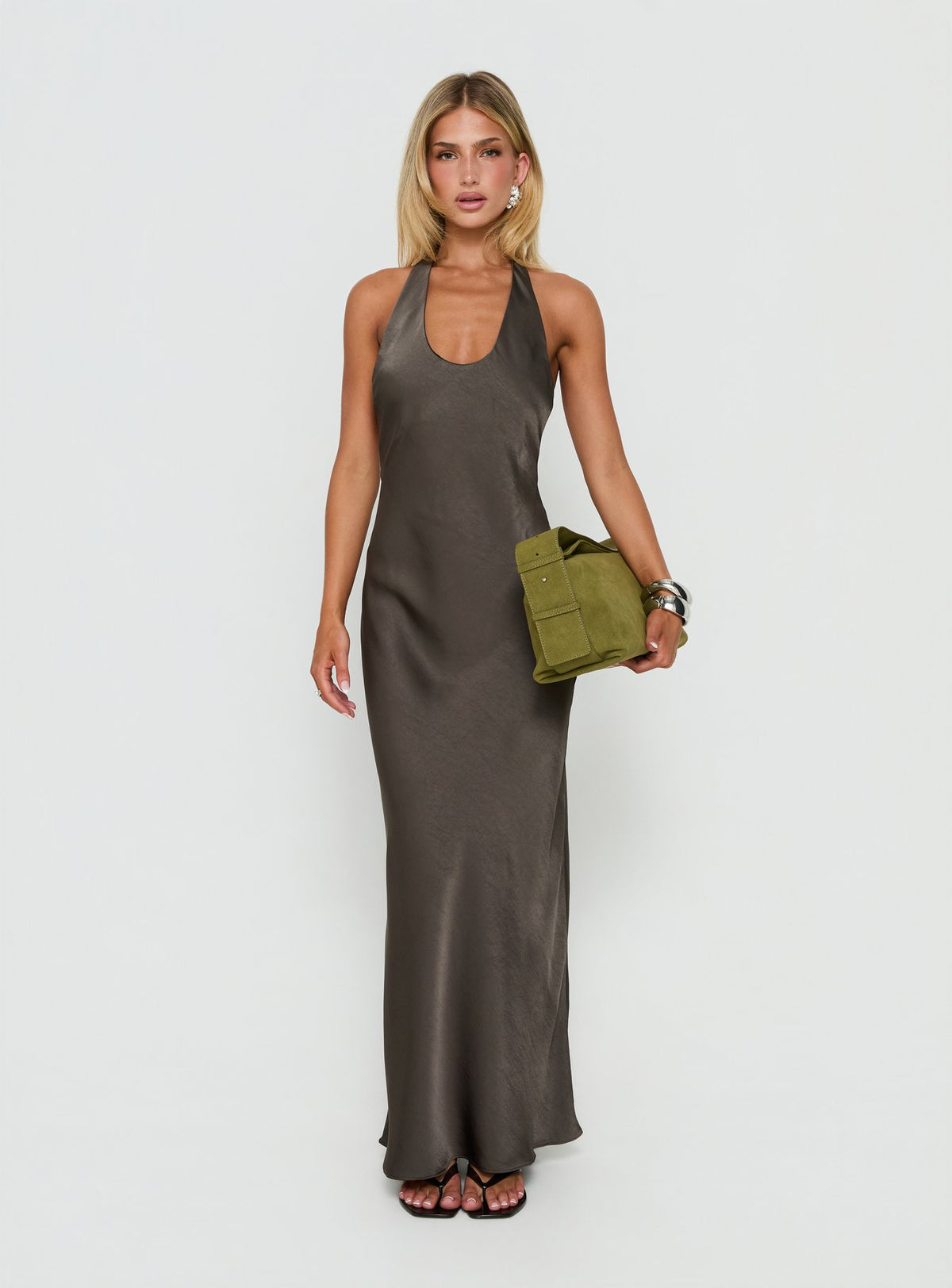 Bare Halter Maxi Dress Mocha