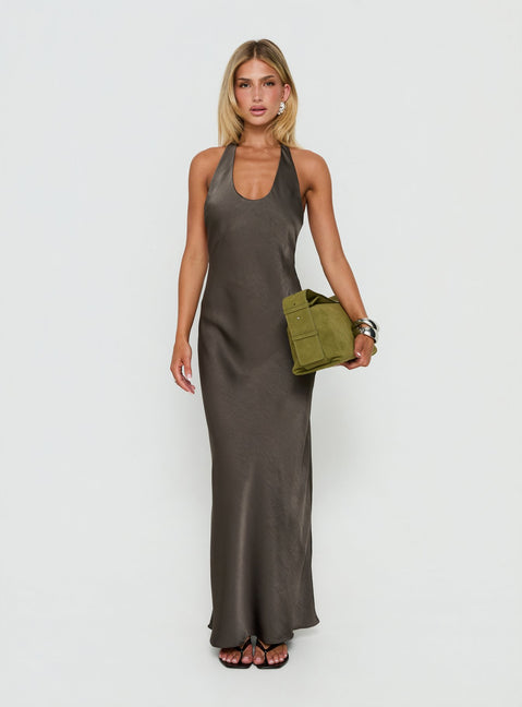 Bare Halter Maxi Dress Mocha