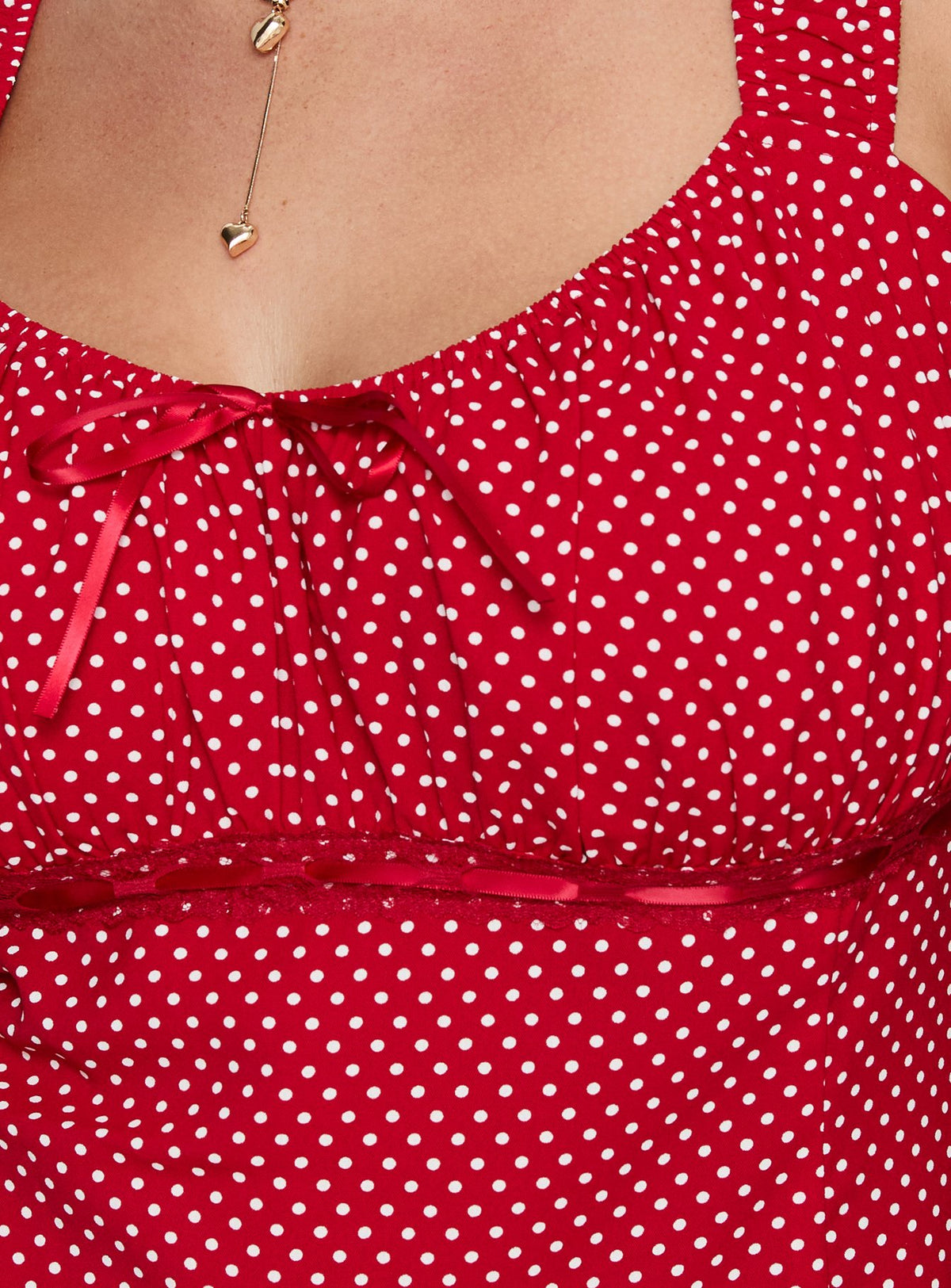 Garconne Top Red Polka Curve