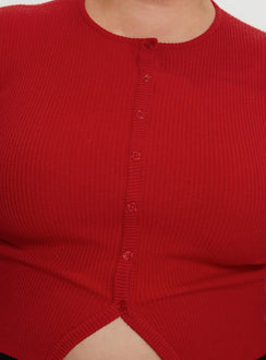 product Princess Polly Suzu Long Sleeve Top Red Curve Full Sleeves Crew Neck 