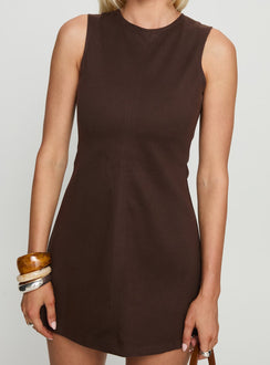 Imalda Cut Out Mini Dress Chocolate