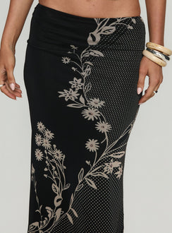   front view of model wearing Princess Polly Dreamers Midi Skirt Multi Floral Maxi Skirts Skirts 