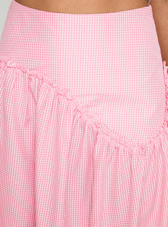 product Princess Polly Apresia Maxi Skirt Pink Gingham Maxi Skirts Skirts 