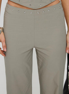 back view of model wearing Princess Polly Passionette Pants Olive Pants 