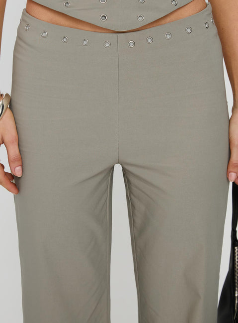 back view of model wearing Princess Polly Passionette Pants Olive Pants 
