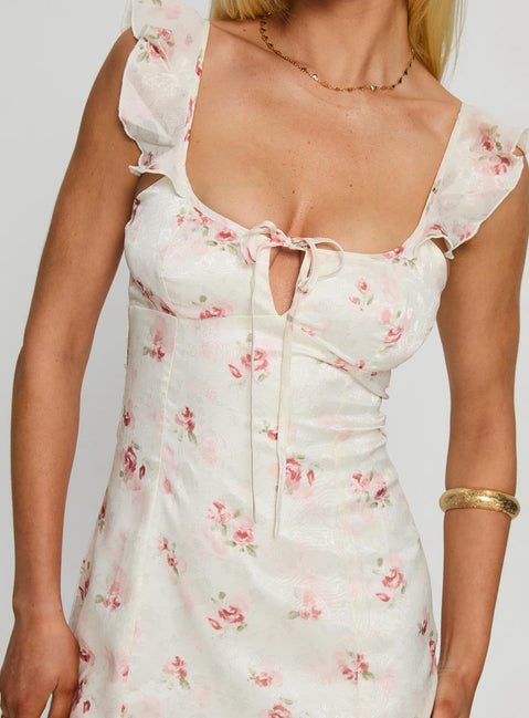 Moonlily Flutter Sleeve Mini Dress Multi Floral