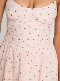 product Princess Polly Angeletta Mini Dress Pink Floral Scoop Neck 