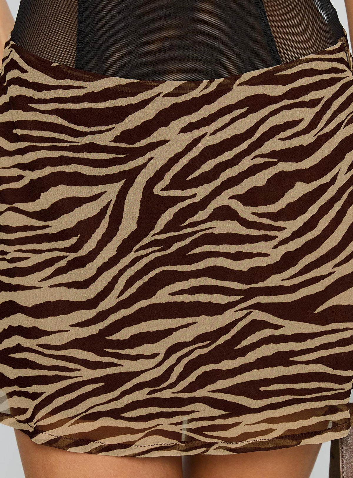 product Princess Polly Feed The Soul Mini Skirt Brown / Zebra Mini Skirts Skirts 