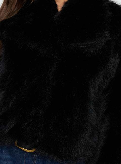 Wayland Faux Fur Jacket Black