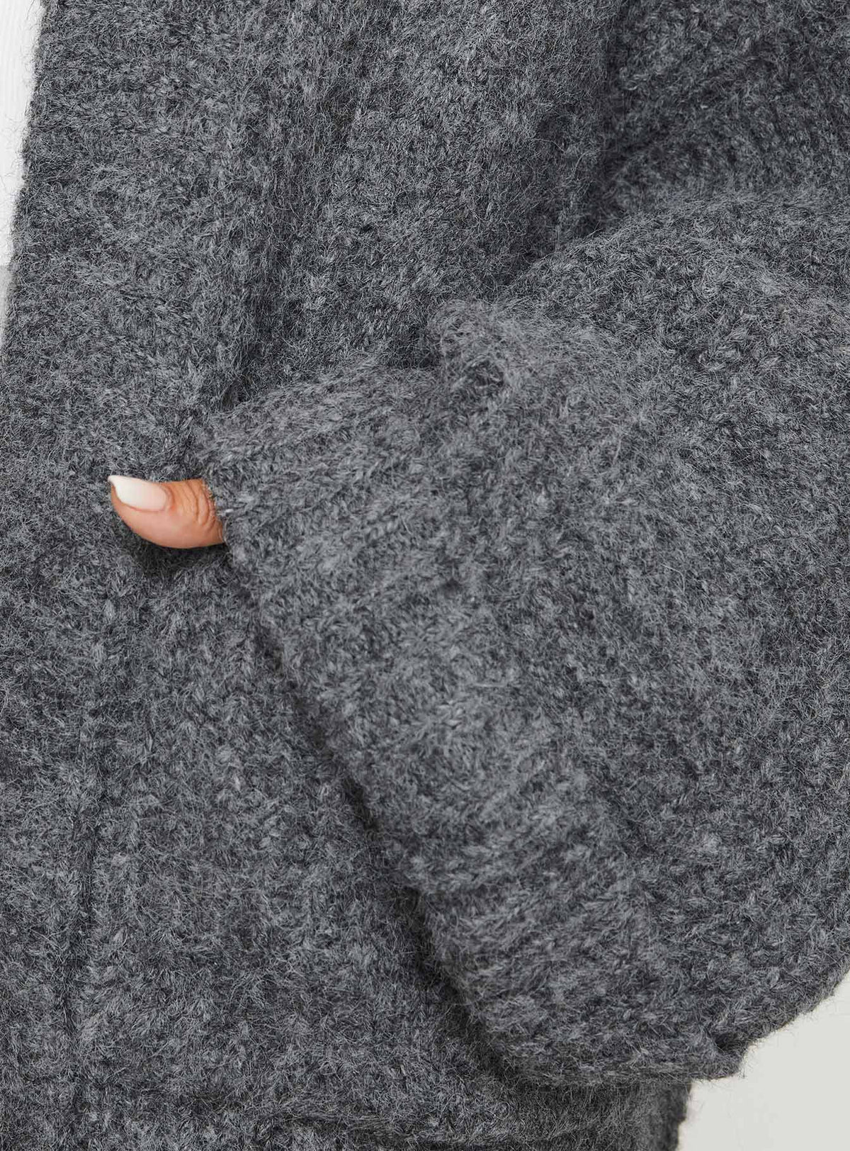 Shop the Paisleigh Cable Knit Cardigan Charcoal womens jumpers with long design Princess Polly
