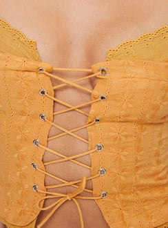 product Princess Polly Amitri Lace Up Top Orange Sleeveless Plunger 