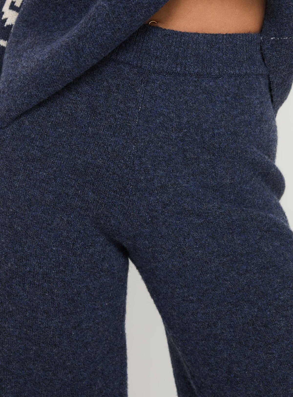 product Princess Polly Alpine Knit Pants Navy / Cream High Rise Pants Pants 