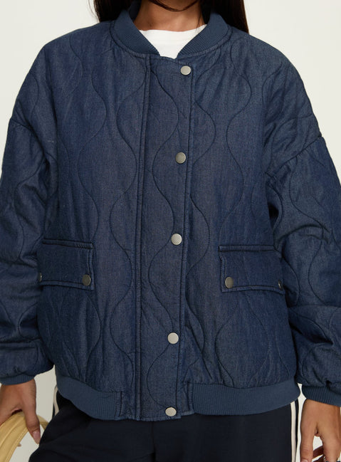 Stick Season Quilted Jacket Navy