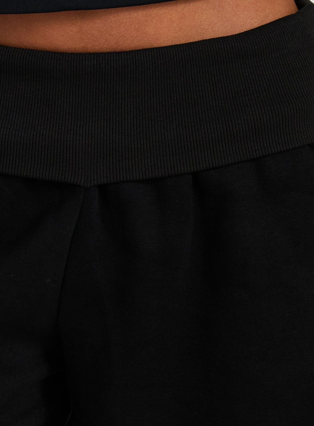 Designed with the Lockie Foldover Baggy Track Pants Black womens-regular-pants in high-rise product