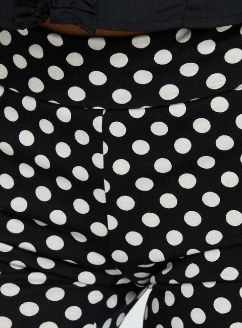 product Princess Polly Isadonna Capri Pants Black Polka Dot Mid Rise Pants Pants 