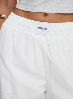 back view of model wearing Princess Polly Beach House Pants White High Rise Pants Pants 