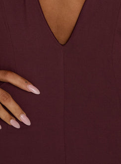 Think About Me Plunge Neck Racerback Maxi Dress Plum