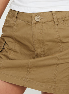 Lieutenant Cargo Mini Skirt Taupe Mini Skirts 