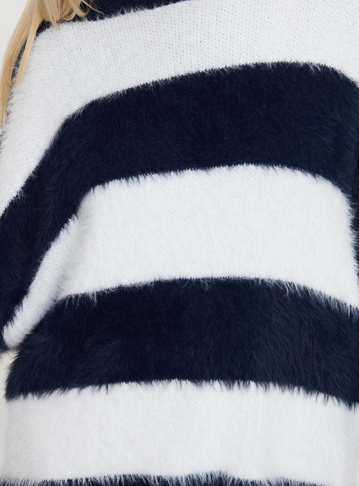 product Princess Polly Nerina Knit Sweater Blue / White Stripe Longline Jumpers Jumpers 