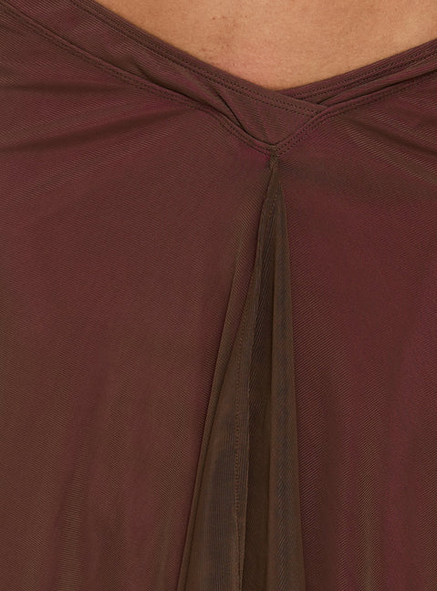 Shop the Erinhadi Midi Skirt Brown / Pink womens-skirts with midi length detail Princess Polly