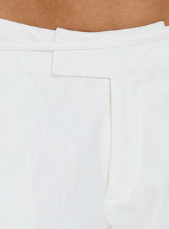 Showcasing Mylana Straight Leg Tie Pants White womens-regular-pants with mid-rise on-body view of model wearing Princess Polly
