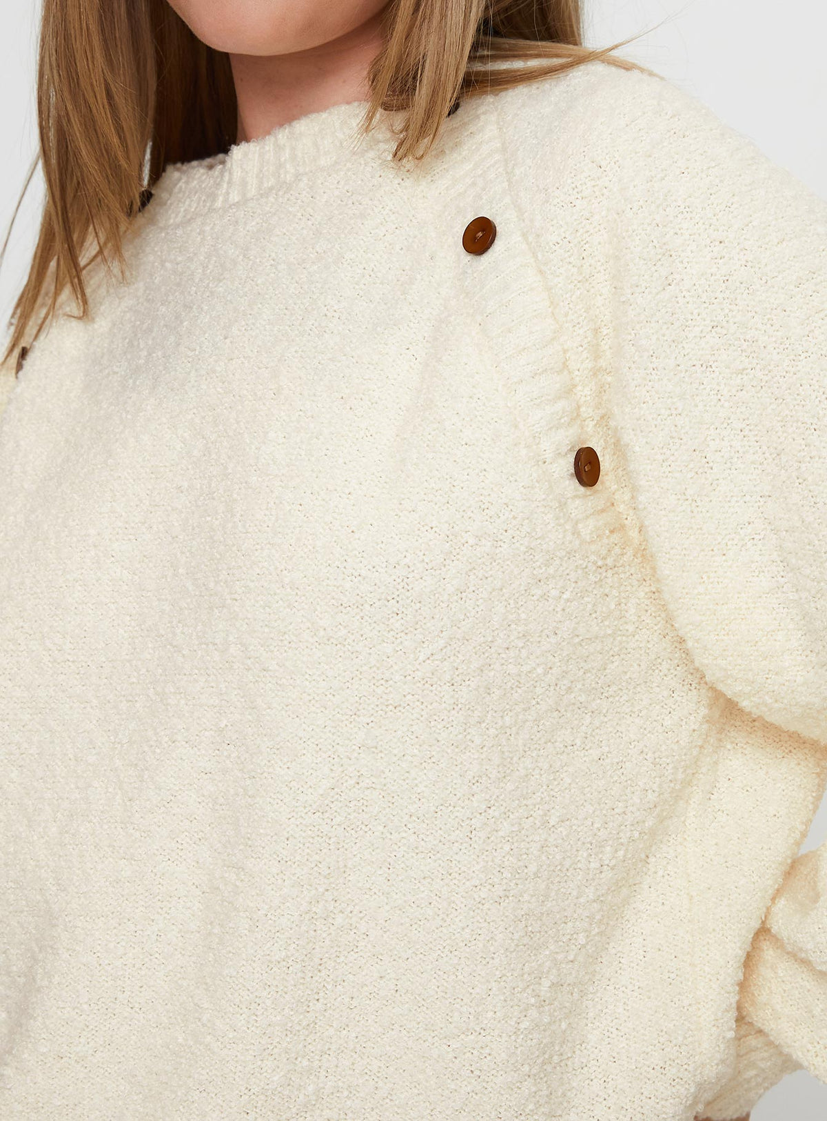 product Princess Polly Susi Fluffy Knit Sweater Ivory cropped Jumpers 
