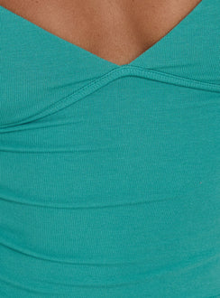 Janaye V Neck Tank Teal