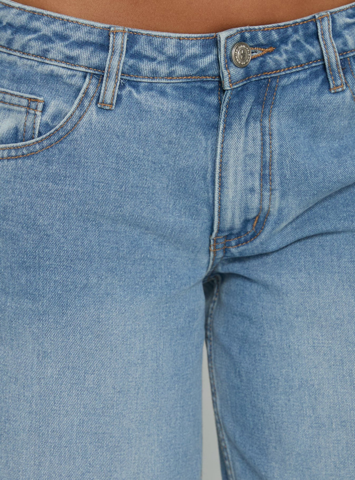 product Princess Polly Ramos Low Rise Wide Leg Denim Jeans Bright Blue Wash Mid Rise Jeans Jeans 