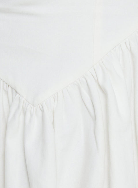 Esatora Halter Flare Mini Dress White