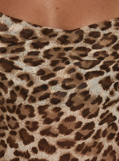 Celena Chiffon Maxi Dress Leopard Multi
