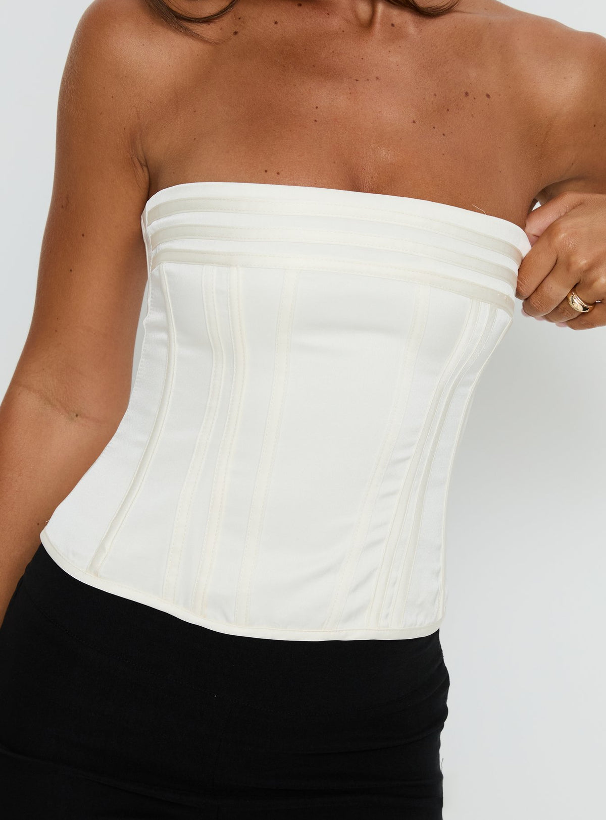 Cecilie Strapless Corset Top Cream