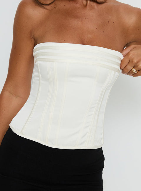 Cecilie Strapless Corset Top Cream
