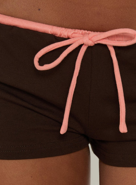 Karhlie Micro Shorts Brown / Coral