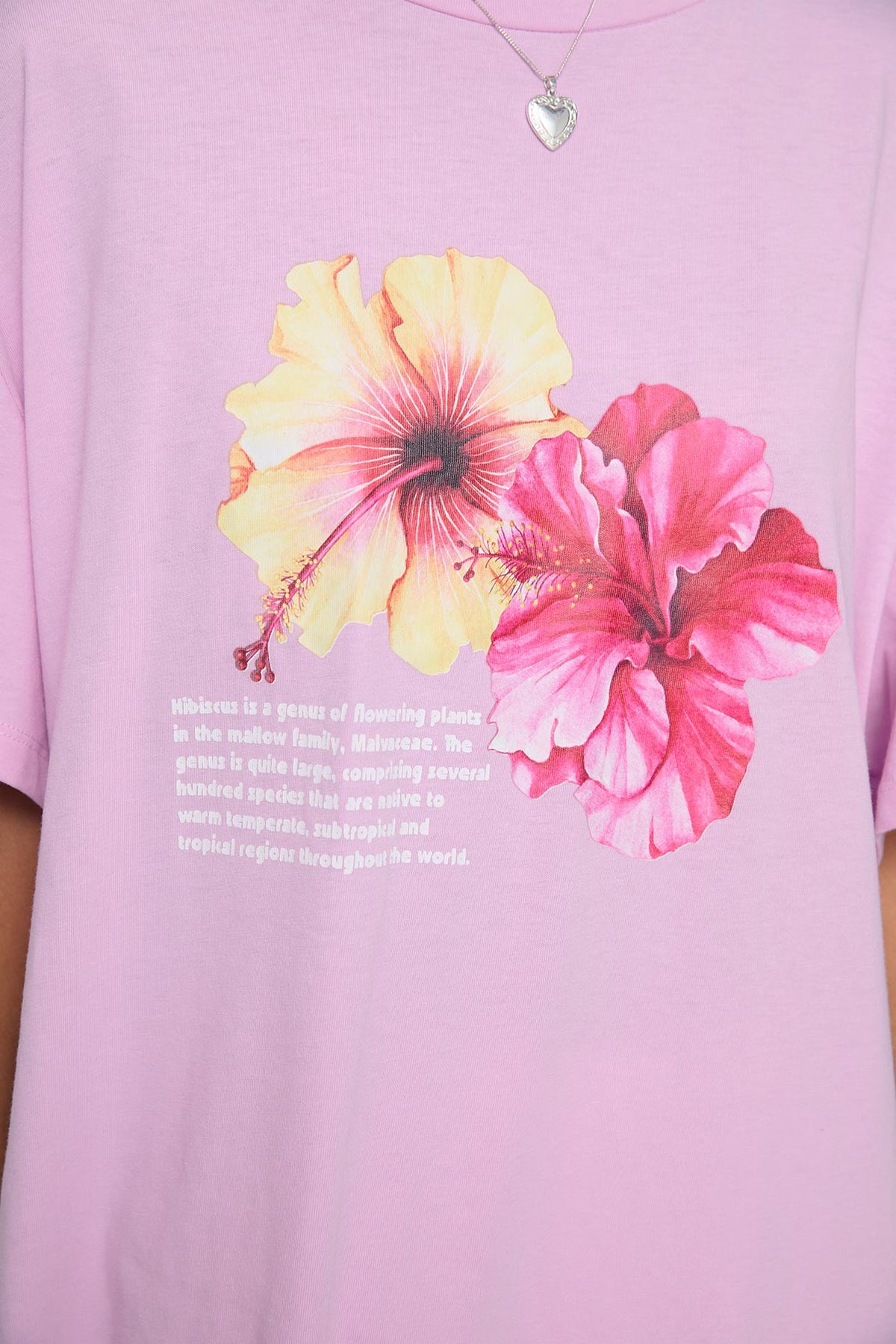 product Princess Polly Hibiscus Haven Oversized Tee Pink Half Sleeves Crew Neck 