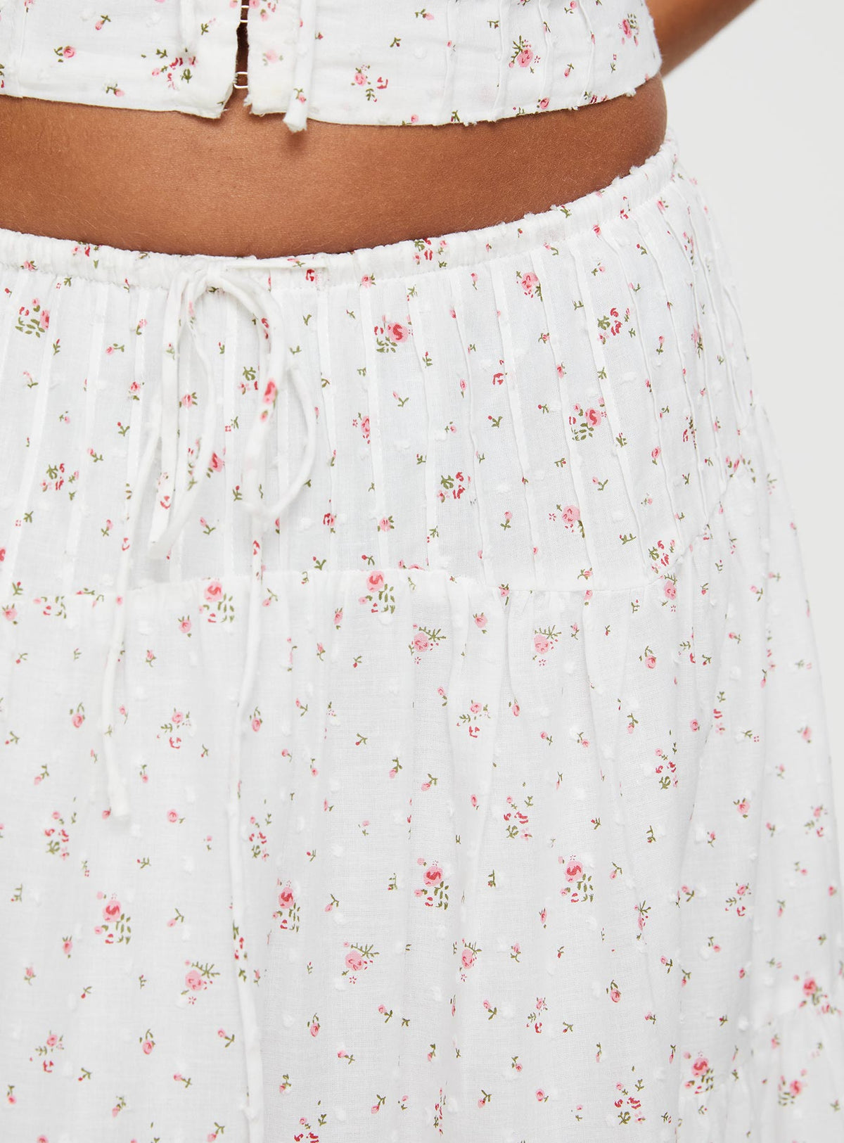 product Princess Polly Cherry On Top Maxi Skirt White Floral Midi Skirts Skirts 