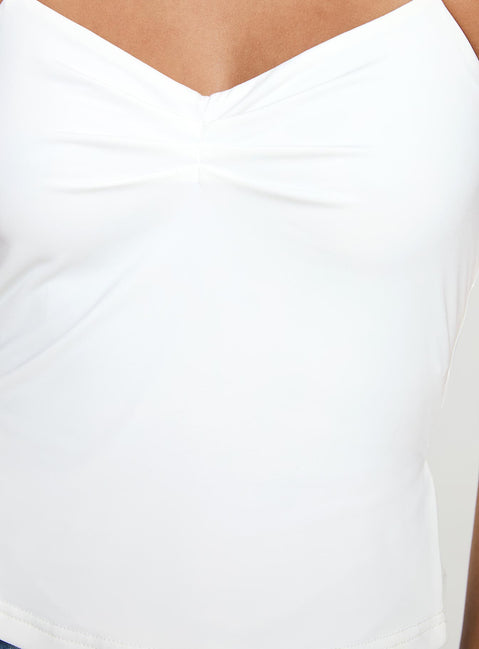 product Princess Polly Rehna Halter Top White Sleeveless V-Neck 