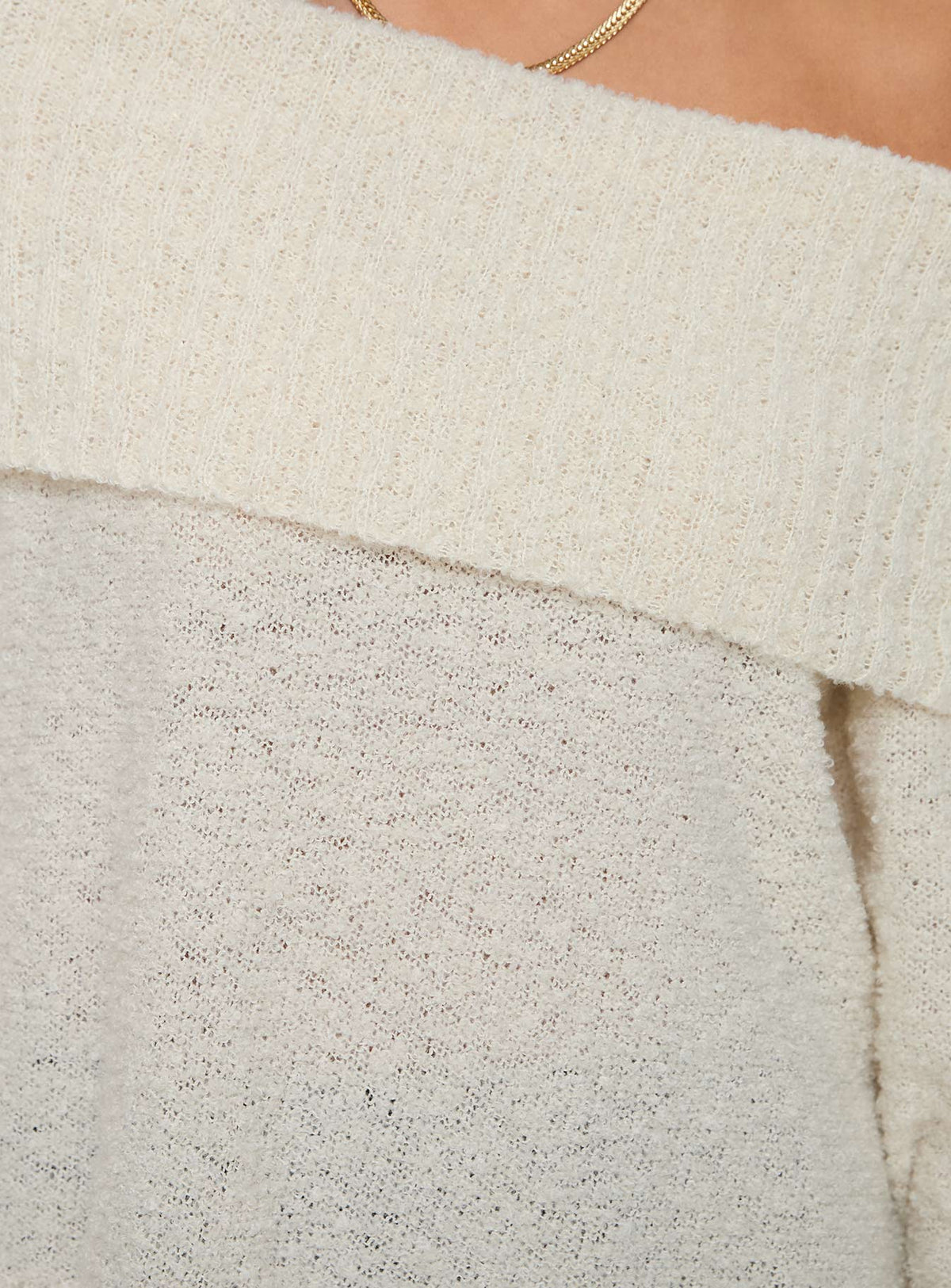 product Princess Polly Parkley Boucle Off The Shoulder Sweater Cream Long 