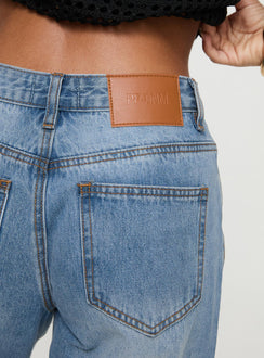 product Princess Polly Colemane Mid Rise Flared Jeans Angel Blue High Rise Jeans Jeans 