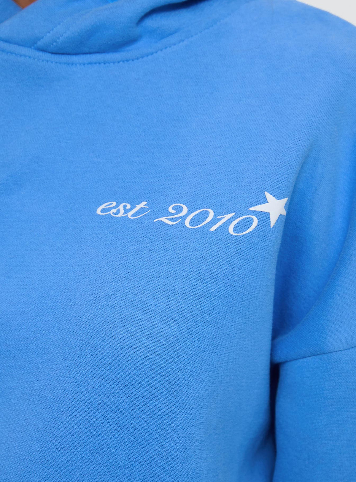 product Princess Polly Princess Polly Hooded Sweatshirt Bubble Text Blue / White Jumpers 