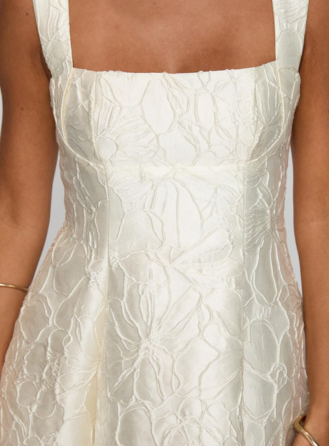 product Princess Polly Eloquent Mini Dress Ivory Square Neck 