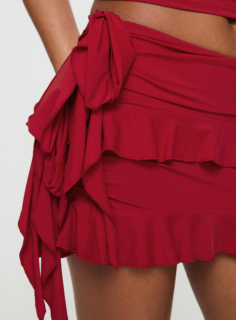 product Princess Polly Rendezvous Mini Skirt Crimson Mini Skirts Skirts 