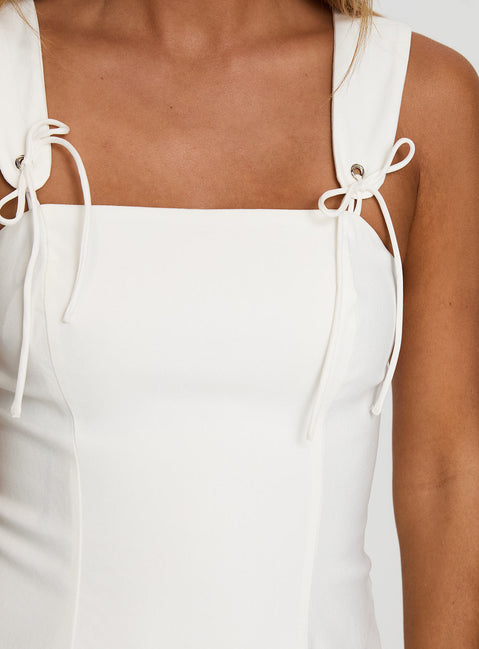 product Princess Polly Honey Suckle Tie Up Mini Dress White Square Neck 