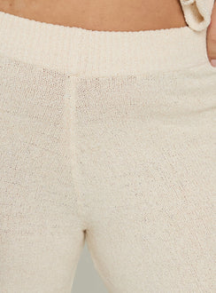 Featuring Calisse Knit Wide Leg Pants Beige Curve womens-regular-pants with high-rise detail