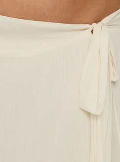 Designed with the Ophella Tie Waist Chiffon Midi Skirt Cream Curve in womens-skirts featuring midi length and tie waist Princess Polly