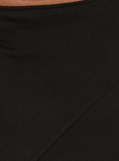 Showcasing the Futura Asymmetrical Midi Skirt Black Curve in womens-skirts with midi length Princess Polly