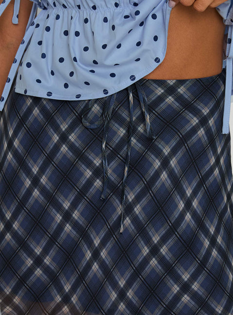 product Princess Polly Orellia Mini Skirt Blue Check Mini Skirts Skirts 